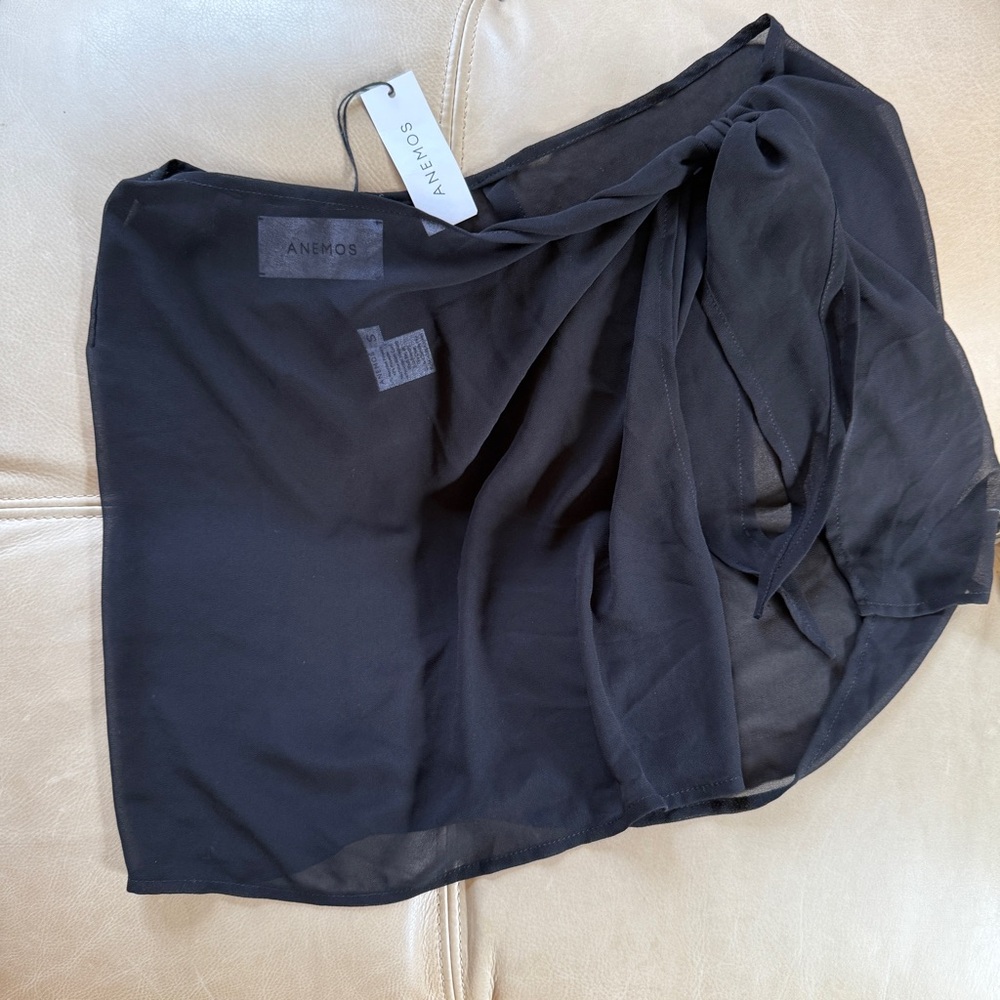 Anemos | WRAP MINI SKIRT COVER UP IN WOVEN BAMBOO COTTON GAUZE - Picture 2 of 3